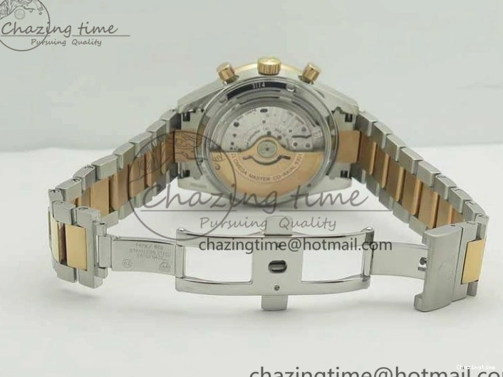 0327 Thermal Speedmaster ’57 Co-Axial SS RG OMF 1:1 Best Edition White Dial On SS RG Bracelet A9300 (Free Leather Strap) 8074